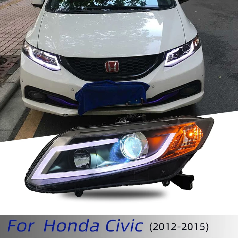 Для Honda Civic светодиодный головной светильник 2012 к 2015 году с объектив проектора
