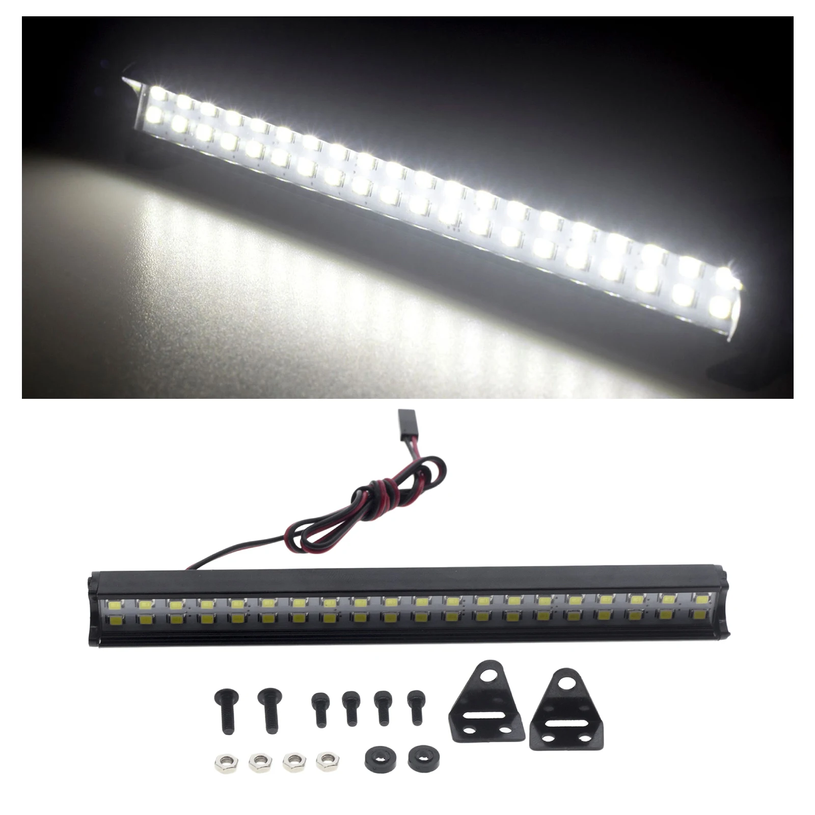 

150mm RC Car Roof Lamp White Light Color 40 LED Light Bar for 1/10 RC Crawler Fits Axial SCX10 90046 D90