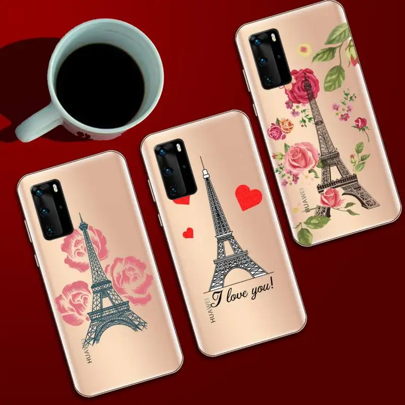 

Eiffel Tower romantic lanscape Phone Case Transparent for Huawei honor Enjoy Y V 9 7 8 10 20 30 40 SE S E C lite pro plus 2019