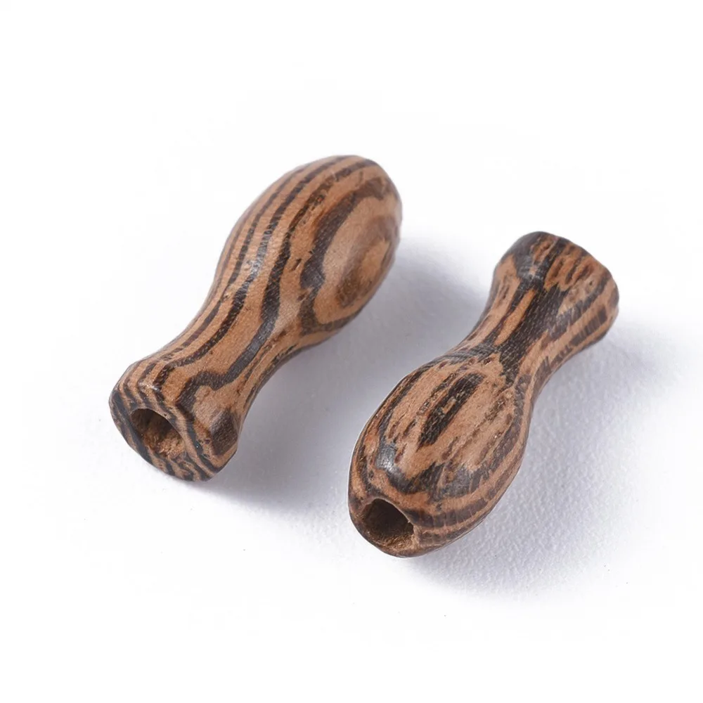 

100 pc Natural Wenge Wood Beads Undyed Vase Camel 13x5mm Hole: 1.5mm