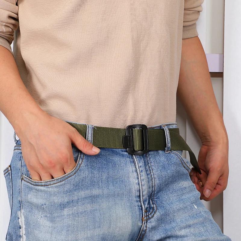 Unisex Tactics belt Quality solid color Nylon Men belt casual weaving Nylon Men and Women belt 115-135cm images - 6