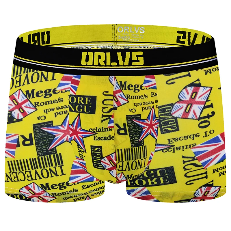 ORLVS Брендовое Мужское нижнее белье мужские сексуальные боксеры cueca masculina дышащие Ropa Interior hombre мужские трусы-боксеры calzoncillo hombre - Цвет: OR303-yellow