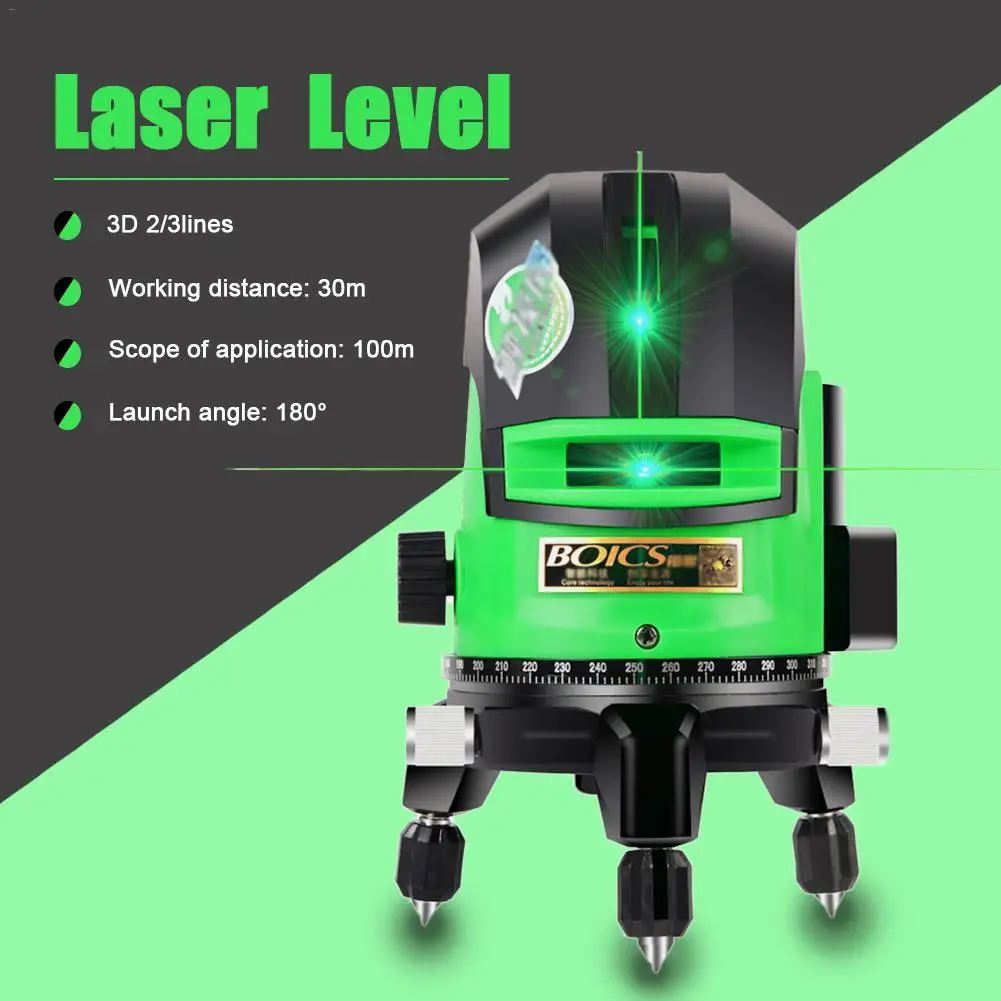 Зеленый светильник Уровень лазерный инфракрасный 2/3/5 линии 6 Точечный уровня