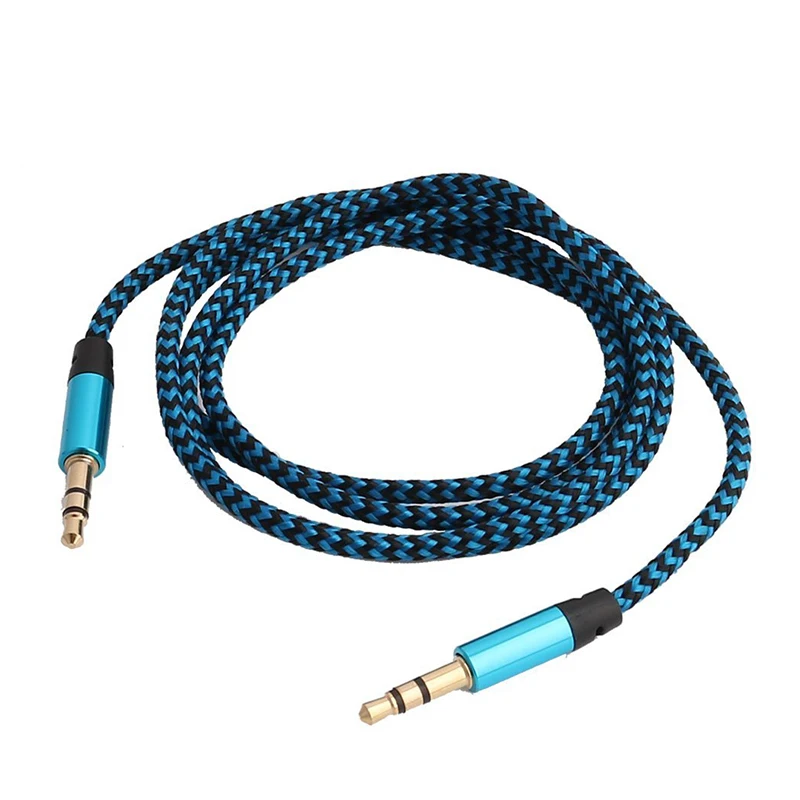 

1m 6 Colors Nylon Jack Aux Cable 3.5 Mm To 3.5mm Audio Cable Male To Male Gold Plug Car Aux Cord For Iphone Samsung Xiaomi