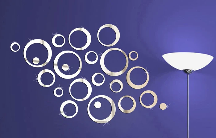 

1set Circles Wall Stickers Mirror Style Removable Decal Vinyl Art Mural Wall Sticker Home Adesivo De Parede Home Decoration#50