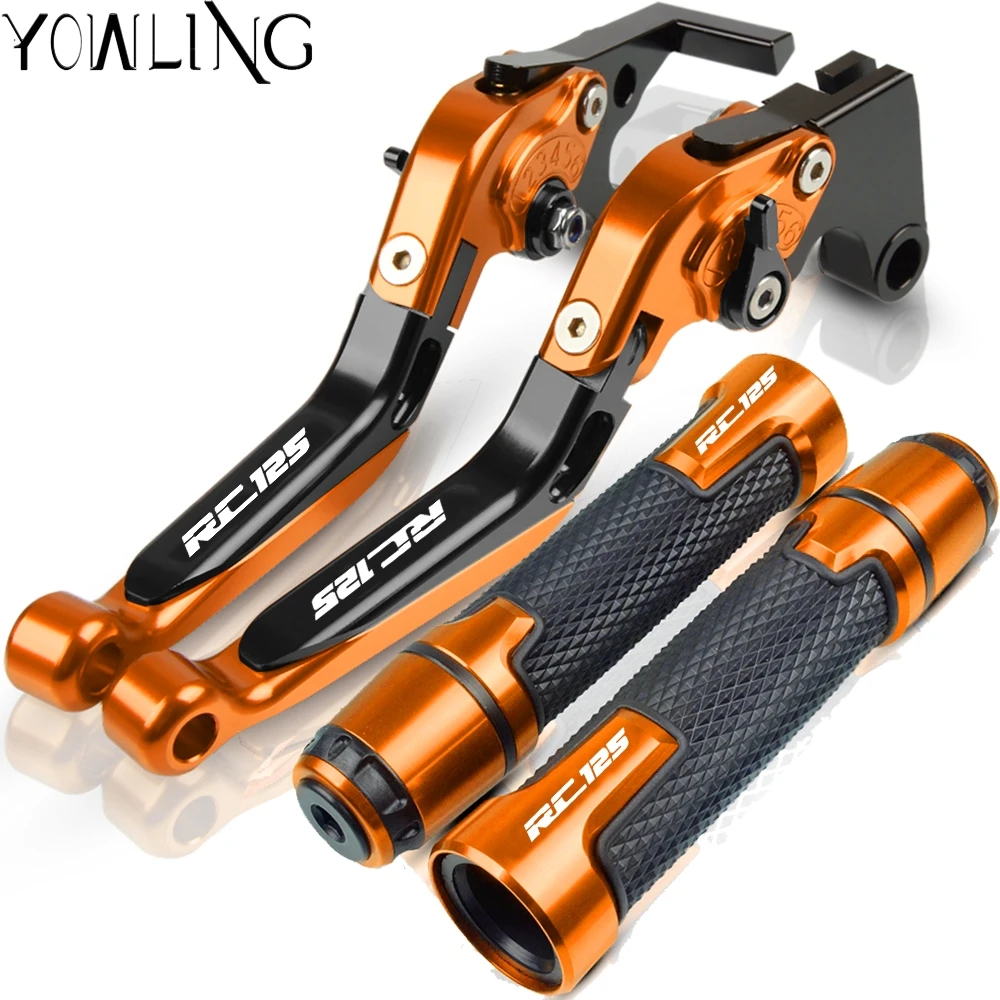 

For RC125 2011 2012 2013 2014 2015 2016 2017 2018 Motorcycle Accessories Brake Clutch Levers and Handlebar Hand Grips ends
