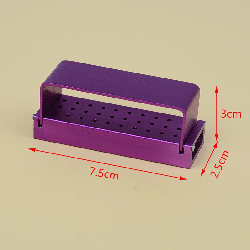 

New 30 Holes Aluminium Dental Bur Burs Holder Block dental Disinfection Box Autoclave High Speed Autoclavable Dentist Materials