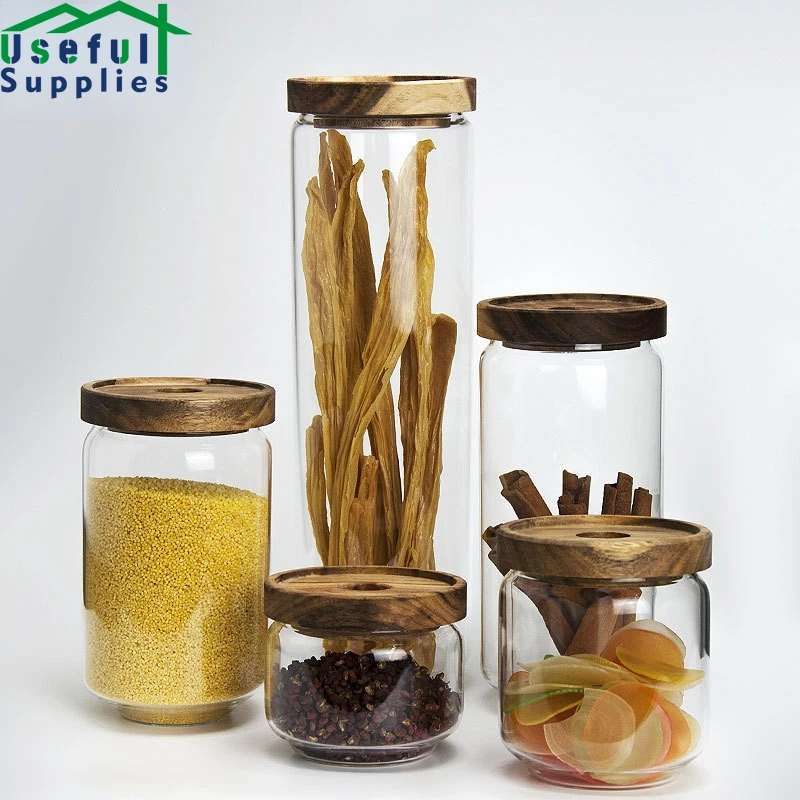 

Kitchen Glass Storage and Organization Box Silicone Sealed Bulk Cereal Snack Containers Condiments Tea Dried Fruit Stockpile
