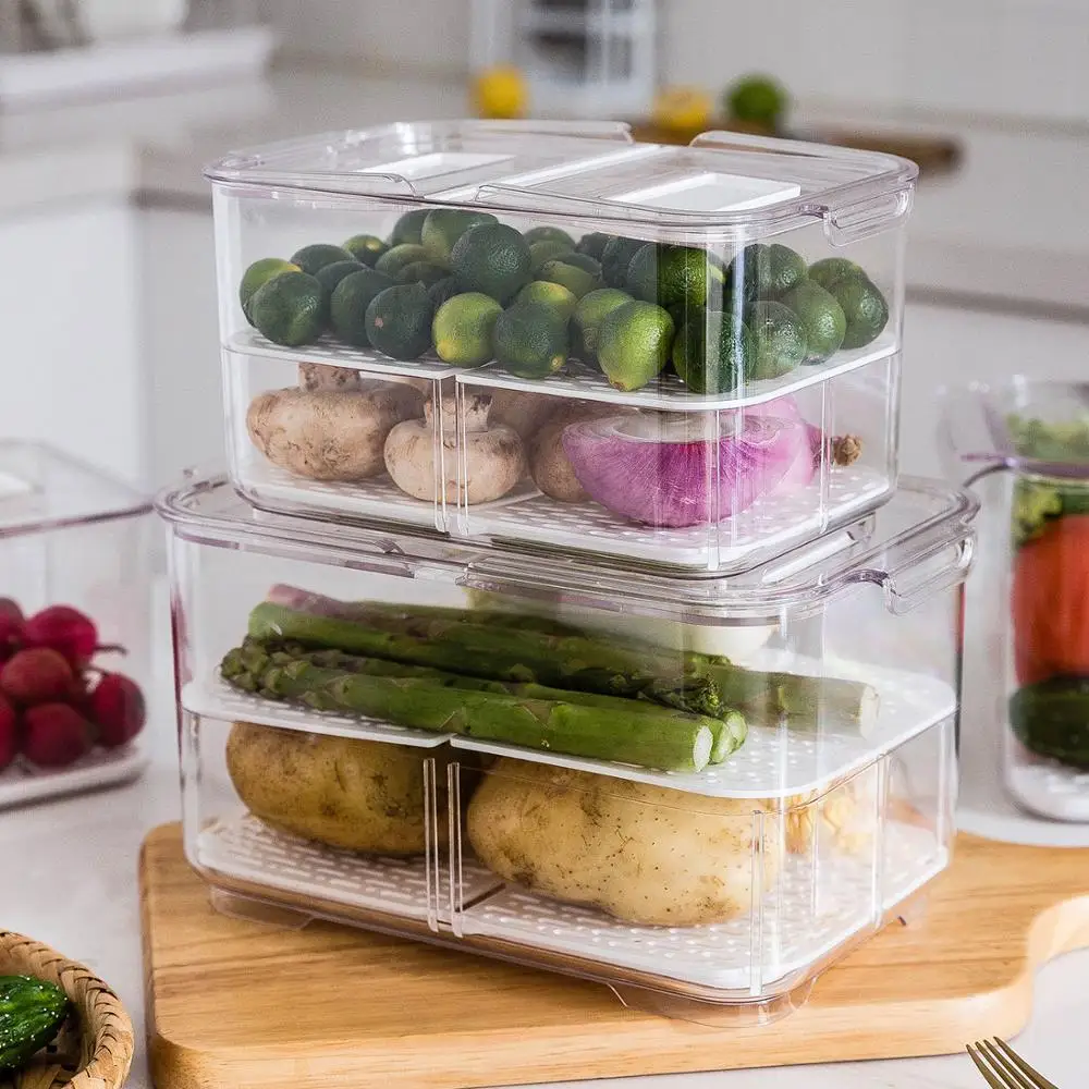 Refrigerator Food Storage Containers With Lid Kitchen Separate Freezer Seal Bin For Vegetable Fruit Meat Fresh Box Organizer | Дом и сад