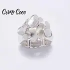 Кольцо женское из цинкового сплава, регулируемое, Cring Coco, модного серебристого цвета