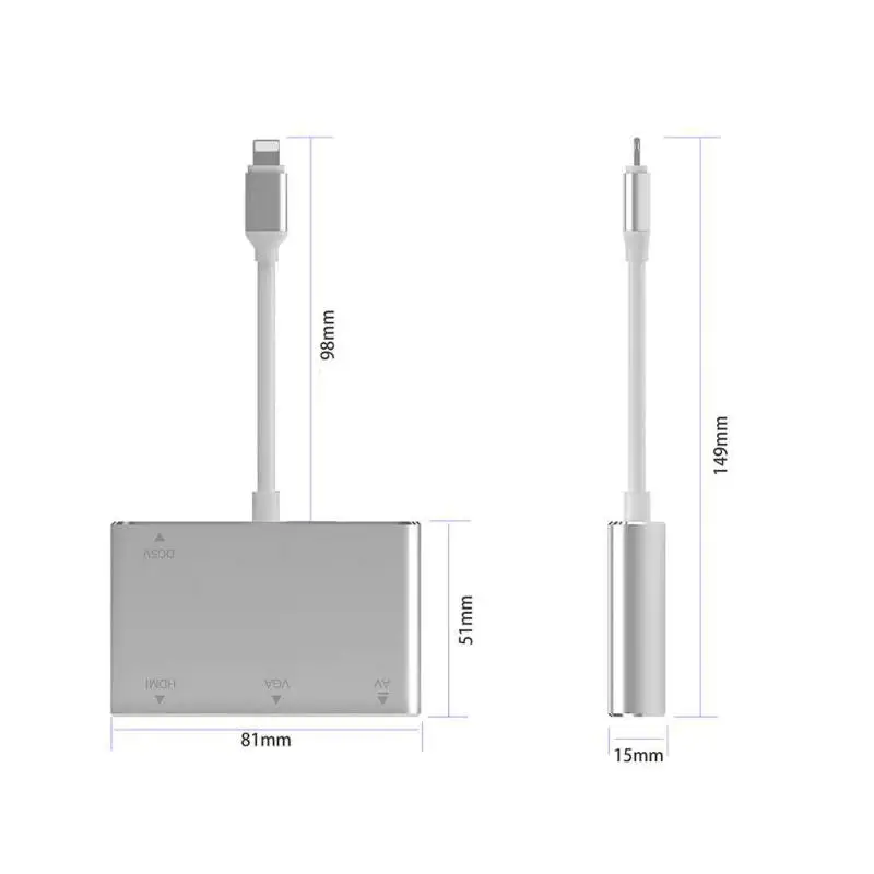 HDTV OTG кабель адаптер для Lightning 8Pin к HDMI VGA 3 5 мм Аудио Видео удлиняет Конвертеры| |
