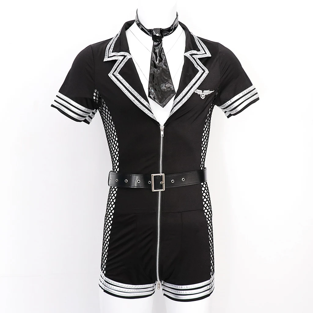 Боди с коротким рукавом шляпой галстуком и ремнем 4 шт. |