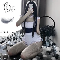 japanese maid cosplay costumes bodysuit with lace underwear choker exotic apparel women adults sexy apron maid uniform sex play