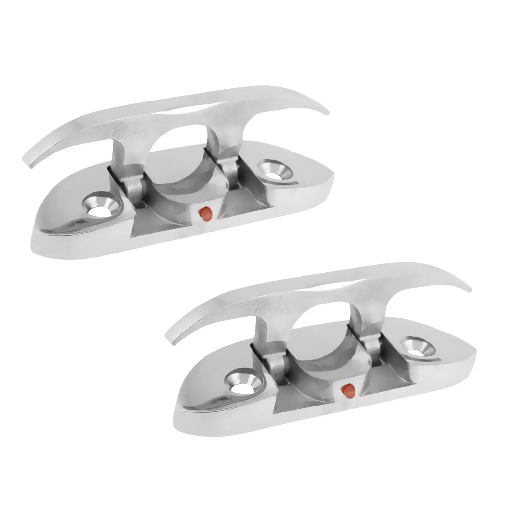 2 Piece FOLDING CLEAT Boat Marine Hardware Stainless Steel Cleat 4-1/2&quot | Автомобили и мотоциклы