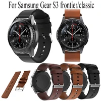22mm genuine leather watchbands belt for samsung gear s3 galaxy watch 46mm quick release replace smart watch wristband bracelet