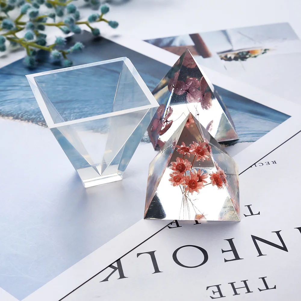 

Highly transparent Pyramid silicone mold DIY mirror full transparent liquid energy tower mold crystal epoxy Resin mold