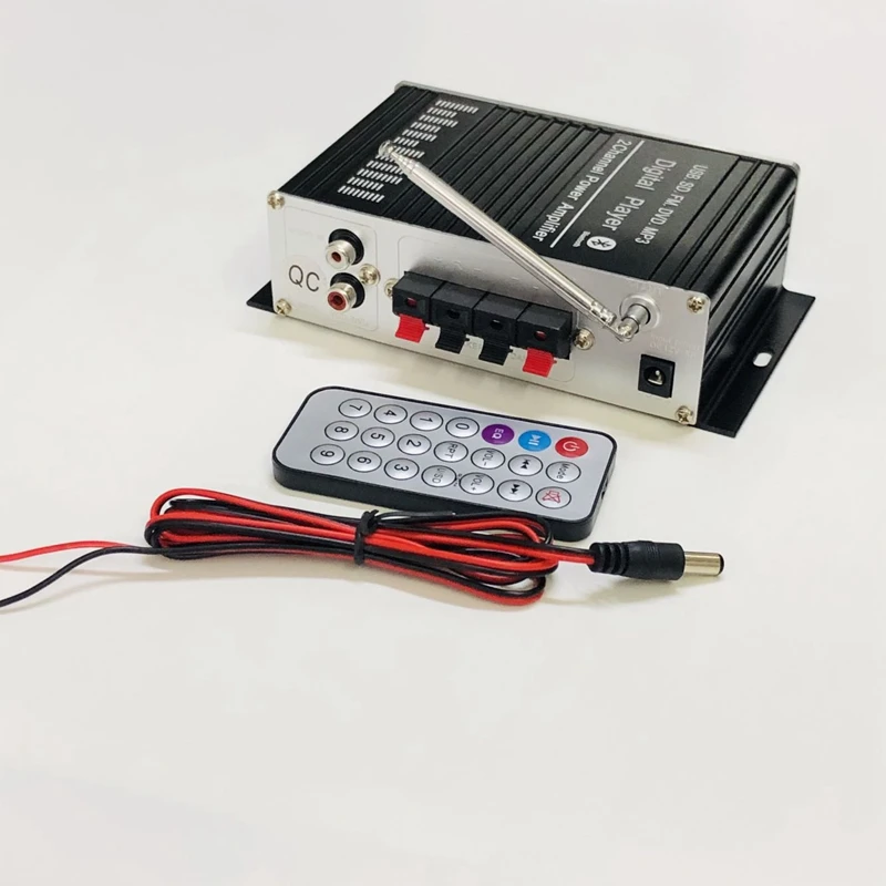 Hi-Fi 20Wx2 Bluetooth усилитель с дистанционным наконечником DC12V двухканальный поддержка