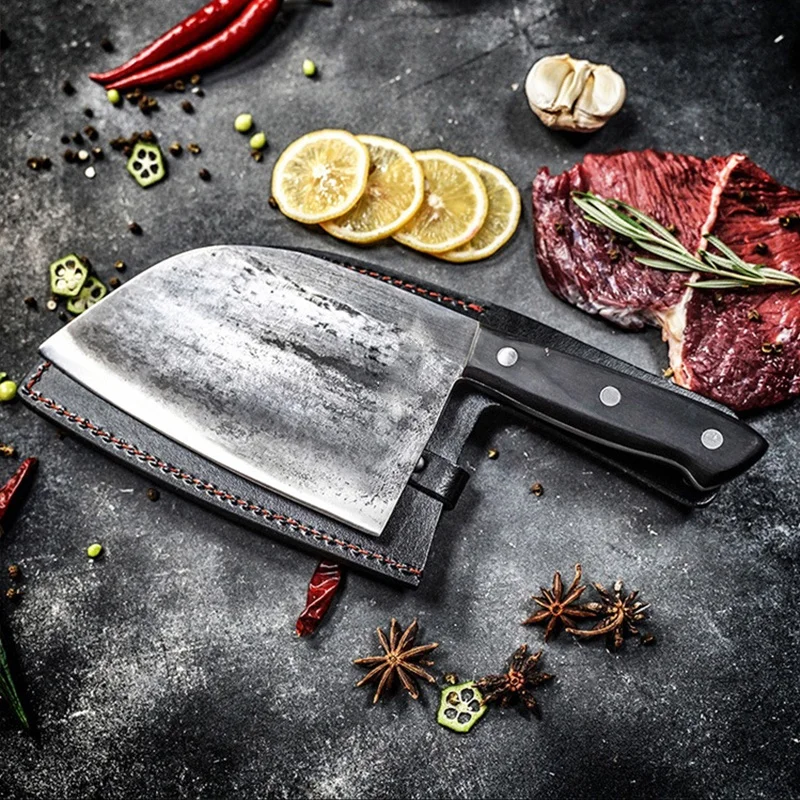 

Кухонный нож шеф-повара нож ручной работы кованые стальные кухонные ножи с покрытием из высокоуглеродистой стали мясницкий нож для нарезки...