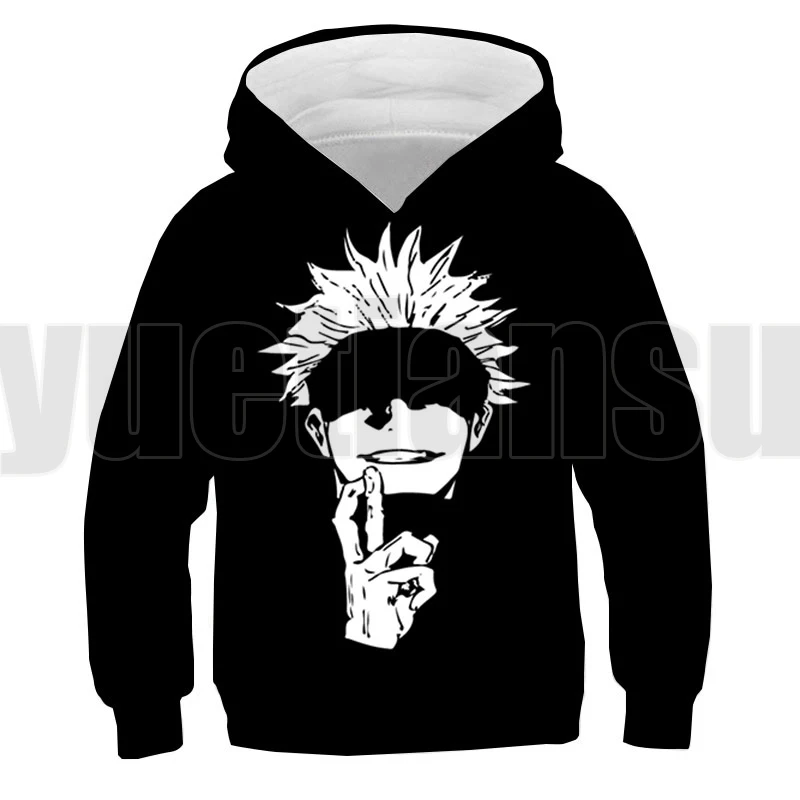 

Anime Jujutsu Kaisen Gojo Satoru Hoodies 3D Print Children Sweatshirt Oversized Boy Hoodie Hip Hop Pullover Kids Coat Streetwear