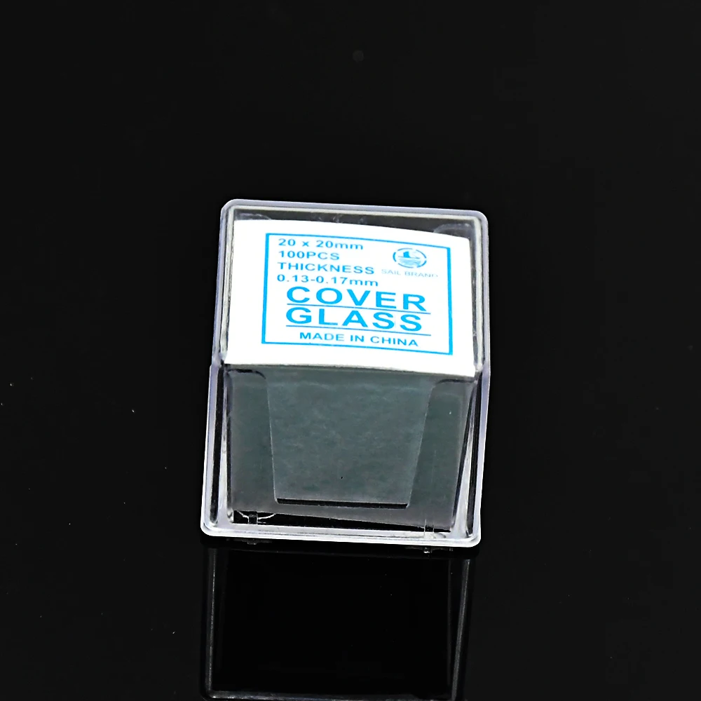 Microscope Cover Glass Object Square Coverslip For Growth 20 * mm Coverglass Thickness 0.13-0.17mm 100 / PK |