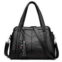 women soft leather bag for ladies high capacity handbags designer shoulder bags tassel crossbody bag 2021