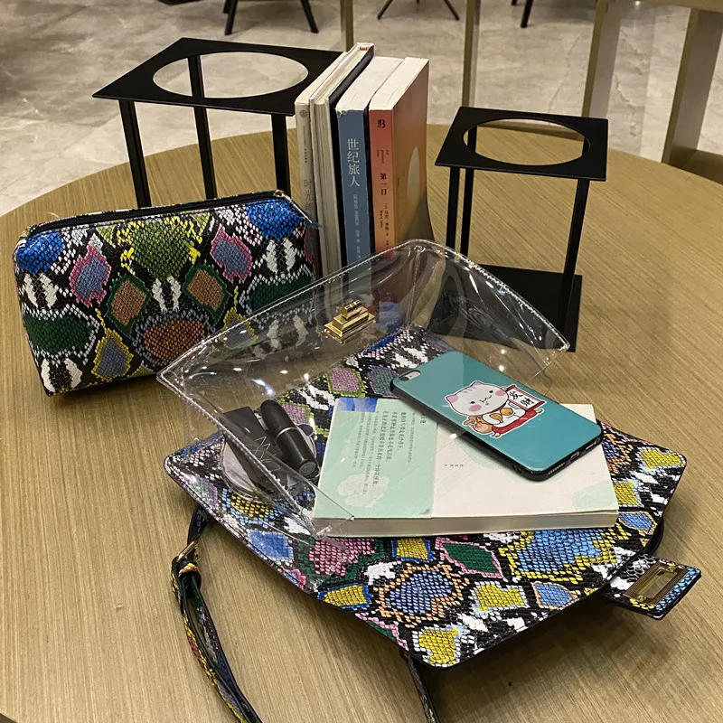 

2020 Fashion Lady Snake Print Print One Shoulder Handbag Female New Product Design Messenger Bags Casual Women Purse and Handbag