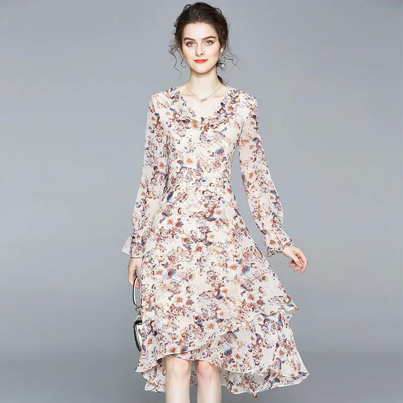 Элегантное женское длинное платье макси с цветочным принтом вечернее пляжное