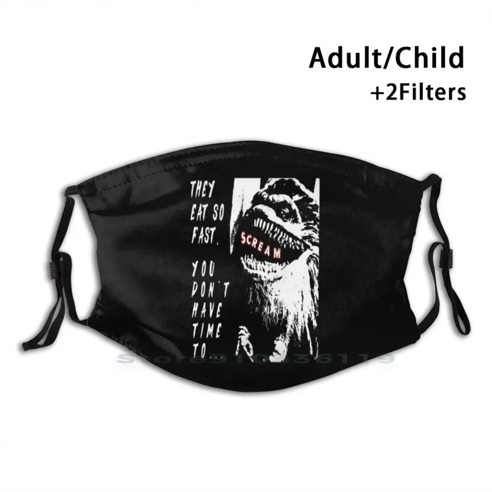 

Critter Scream Print Reusable Pm2.5 Filter DIY Mouth Mask Kids Critters Critters 2 Horror 80S Classic Horror Slasher Campy Cult