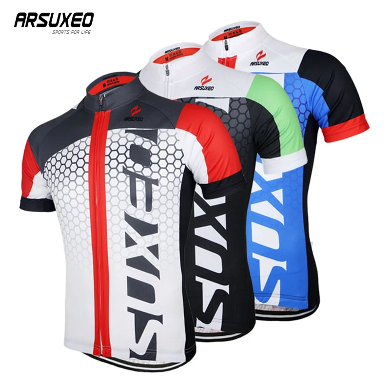 

ARSUXEO Quick Dry Bike Jersey Summer Short Sleeve MTB Clothing Racing Cycling Clothes Breathable Bicycle Tops Koszulka Rowerowa