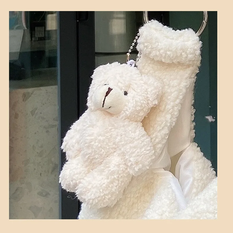 Осенне-зимняя флисовая Сумка-жилет из овечьей шерсти мягкая милая сумка на одно