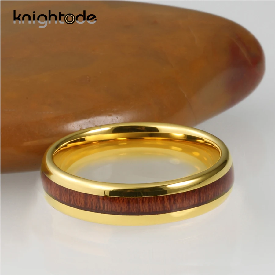 6 мм золото Вольфрам Карбидное кольцо деревянный декор обручальное для Для