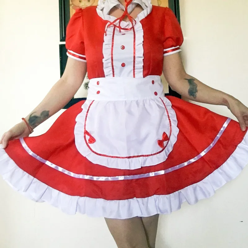 

Black Lolita Maid Dress French Amine Clothes Girls Woman Cosplay Costume Gothic Stage Disfraz Halloween Uniforms