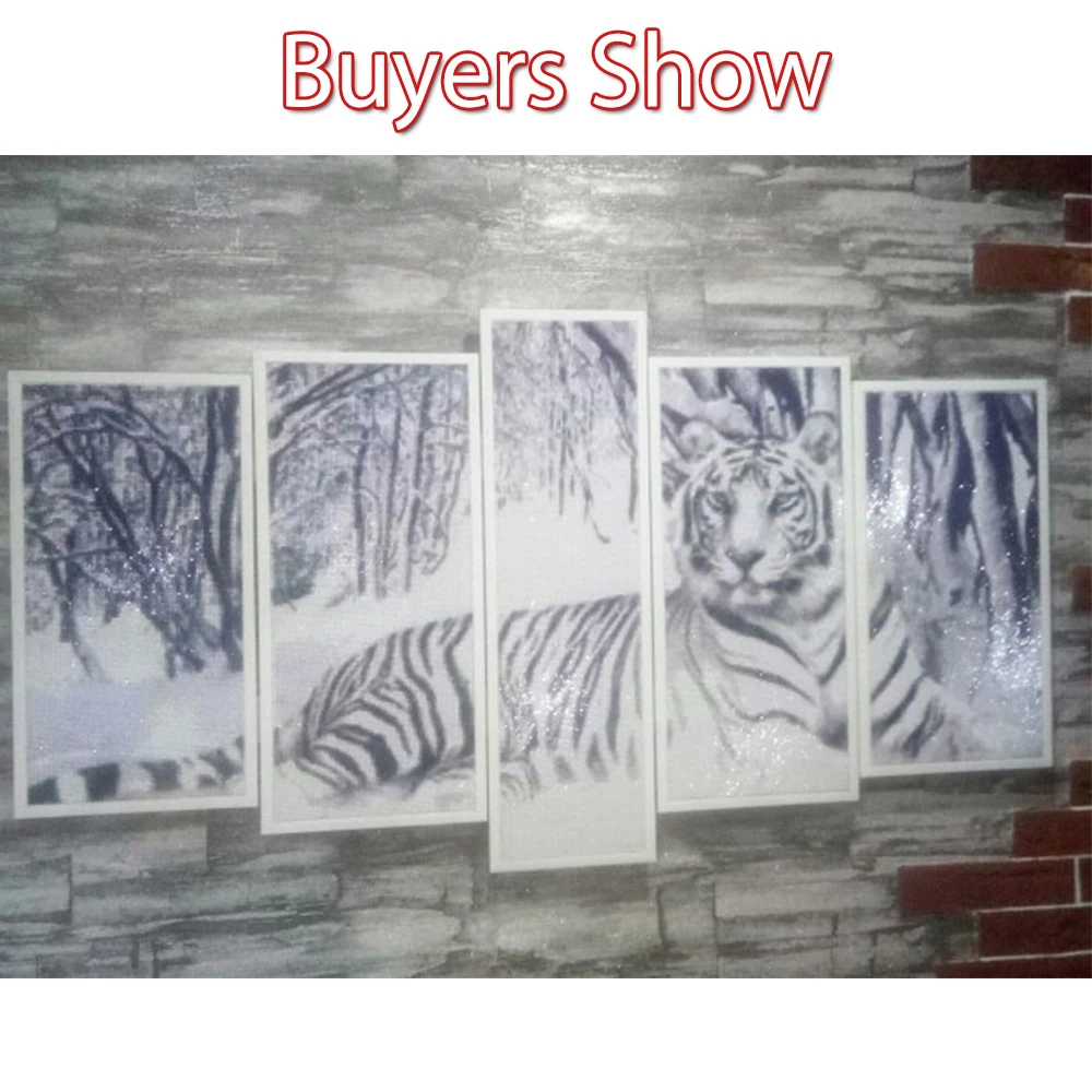 Huacan 5D DIY Multi-picture Diamond Painting Tiger Full Square Diamond Mosaic Animal Cross Stitch Embroidery Rhinestones Gift