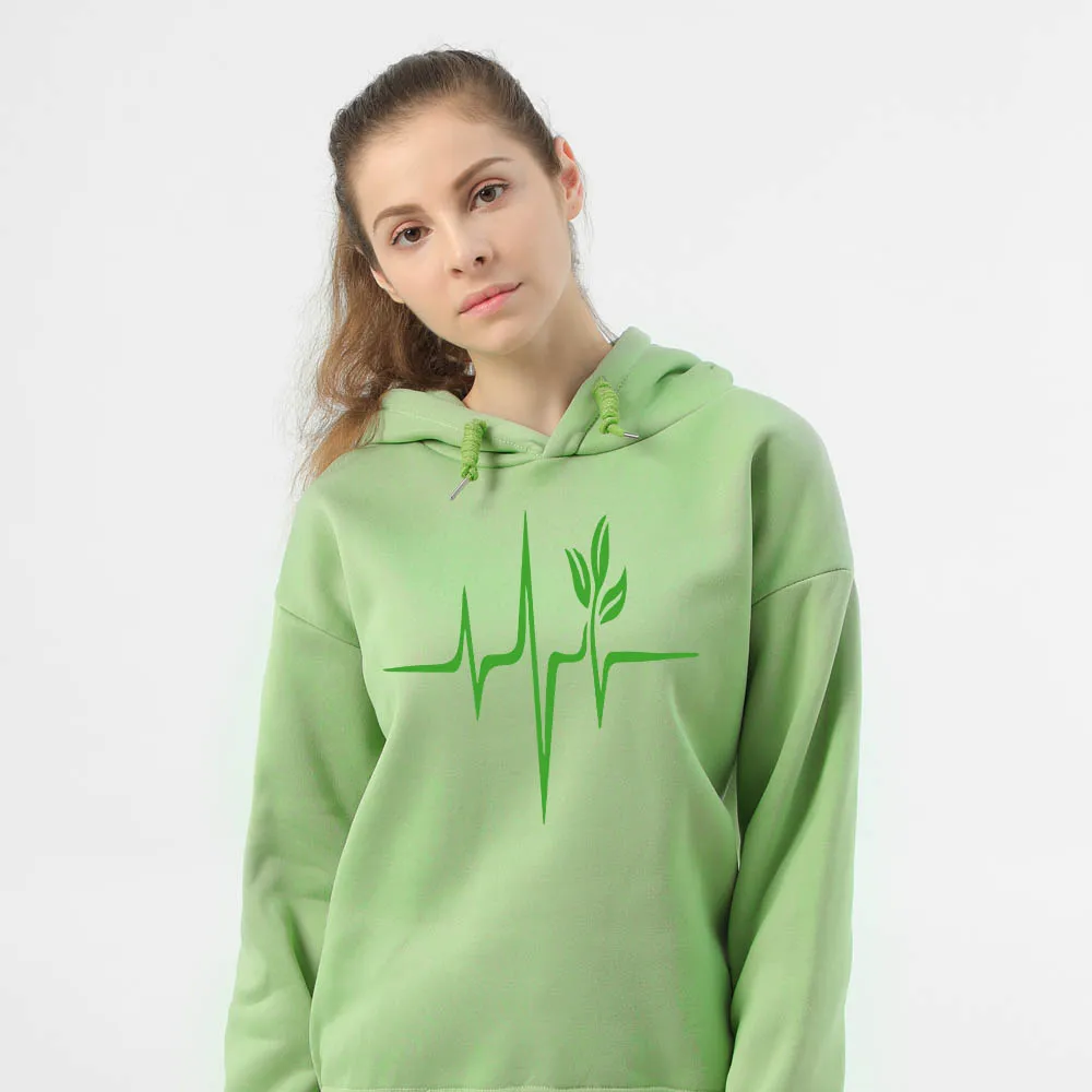 

New Vegetarian Graphic Oversized Hoodie Pullover Sweatshirt Hooded Long Sleeve Sweatshirts Plus Size Hoodies Women Winter Tops