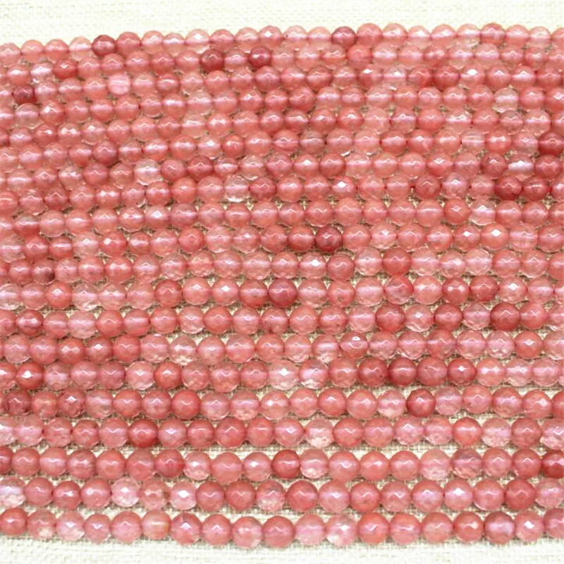 A + 15 &quotнитка Натуральный Камень Бисер граненый розовый турмалин камень бисер