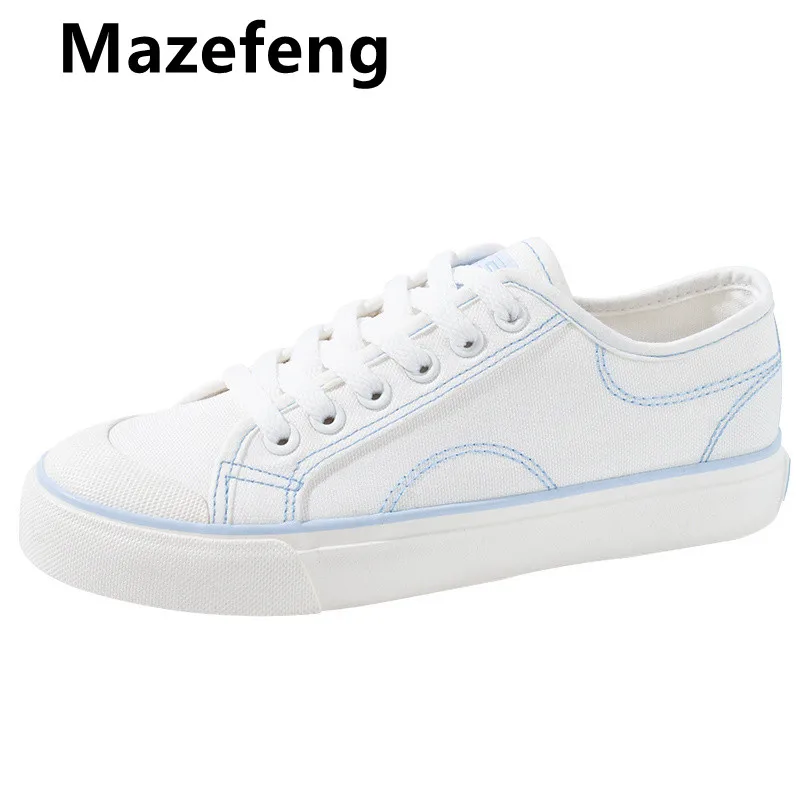 

Кроссовки женские на шнуровке, Вулканизированная подошва, Повседневная дышащая холщовая обувь для прогулок, весна-осень 2021