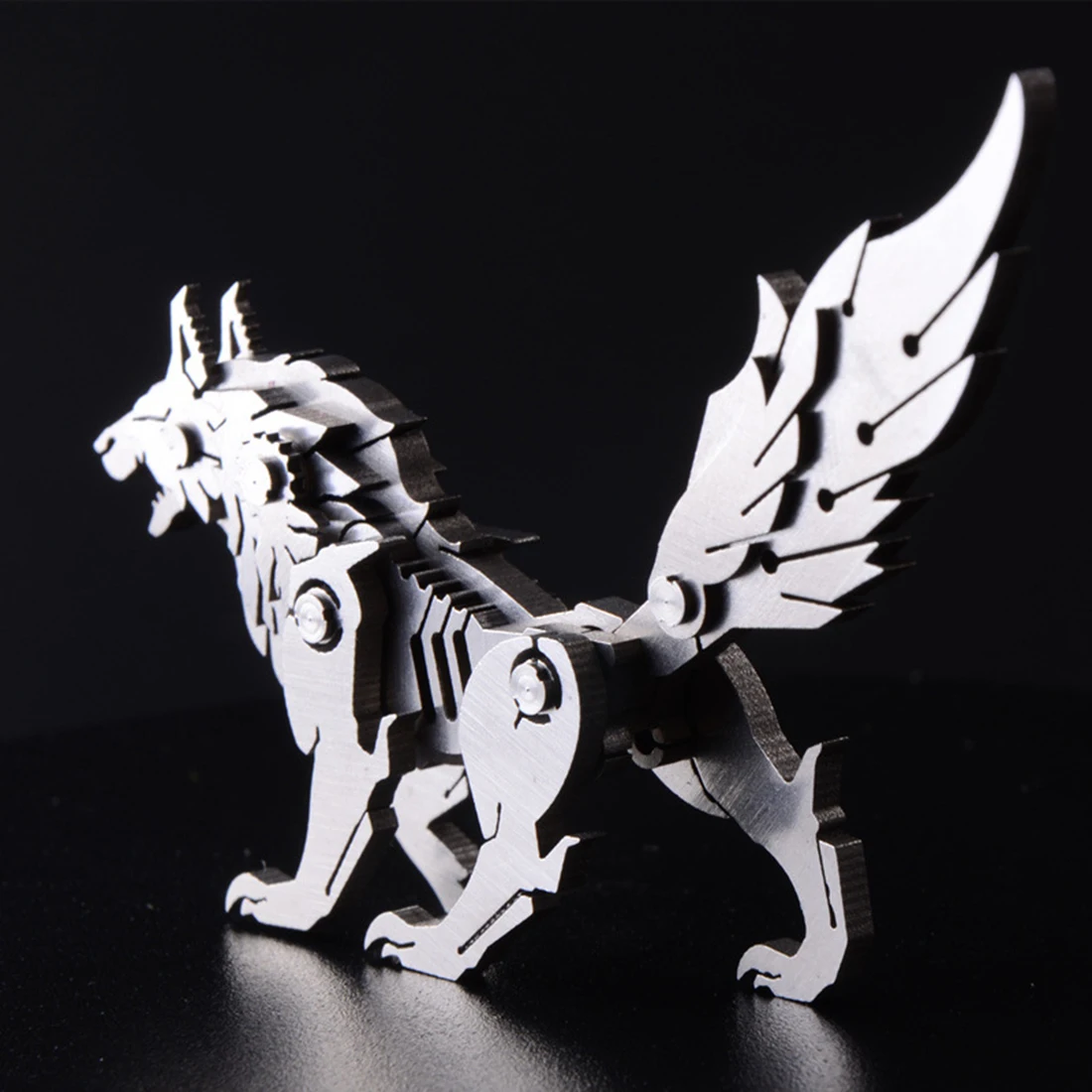 

DIY Assemble Model Kit 3D Stainless Steel Assembly Detachable Model Puzzle home office table Ornaments gift - Wild Wolf