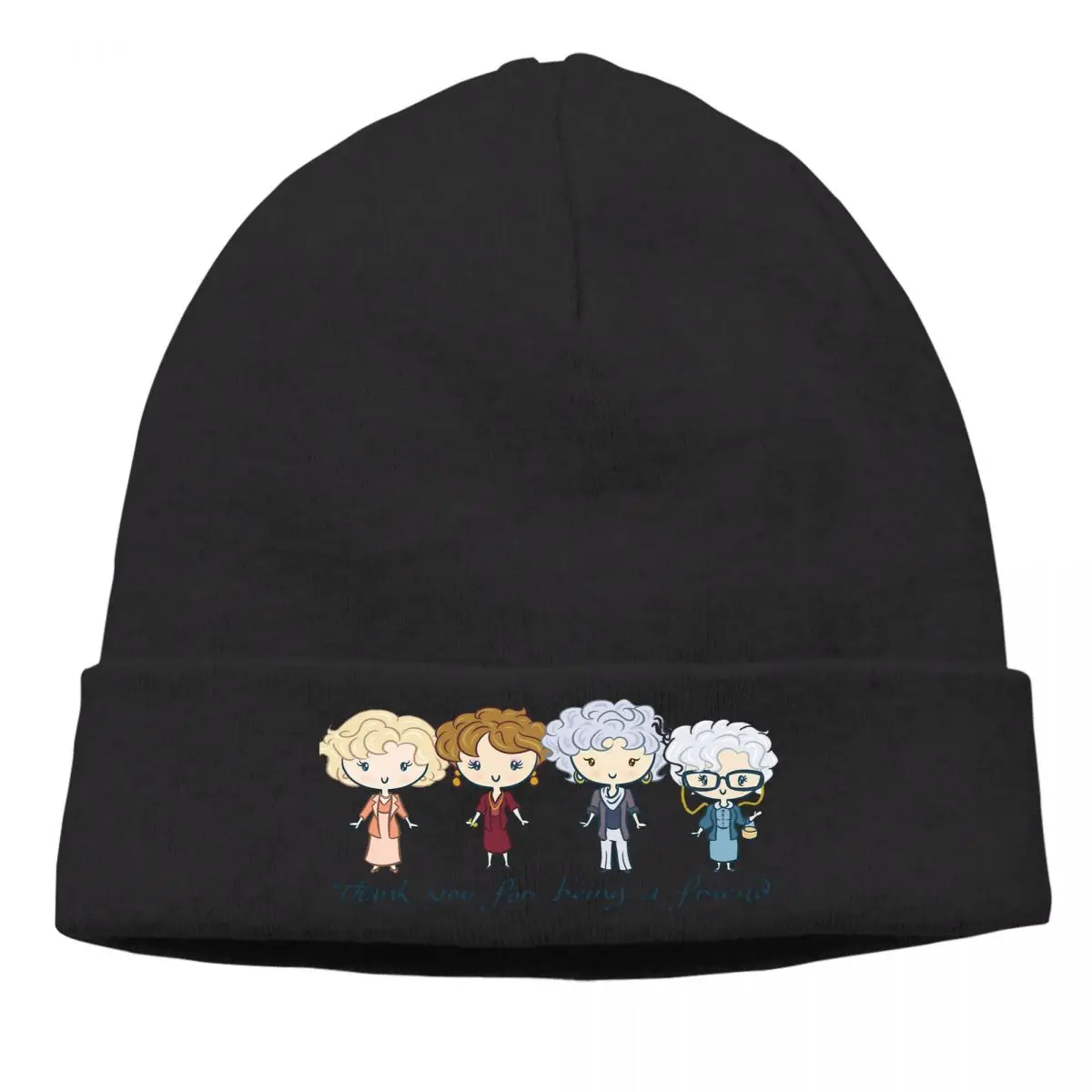 

Golden Girls Skullies Beanies Thank You For Being A Friend Knitted Winter Warm Bonnet Hats Men Women's Street Ski Cap