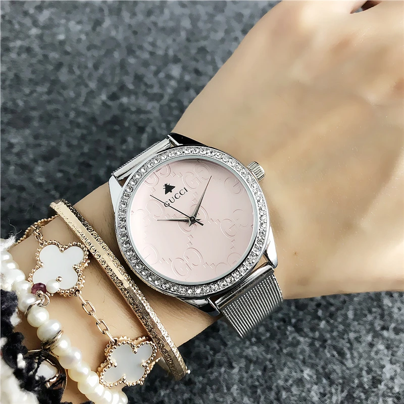 

Luxury brand Quartz Wrist Women Watches Silver Bracelet Ladies Watch Stainless Steel Clock Casual Waterproof Watch G03