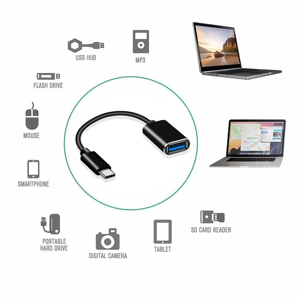 Кабель для передачи данных Kebidu 16 см USB 3 1 Type C папа на 0 A мама OTG Type-C адаптер Macbook Huawei