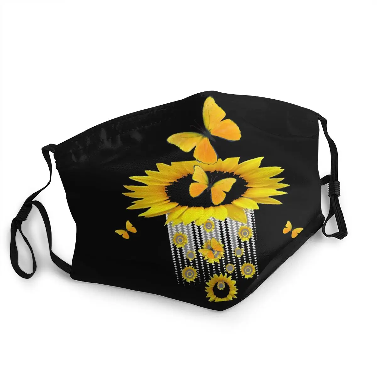 

Non-Disposable Cute Golden Butterflie Sunflower Mouth Mask Flower Anti Haze Dustproof Protection Mask Respirator Mouth Muffle