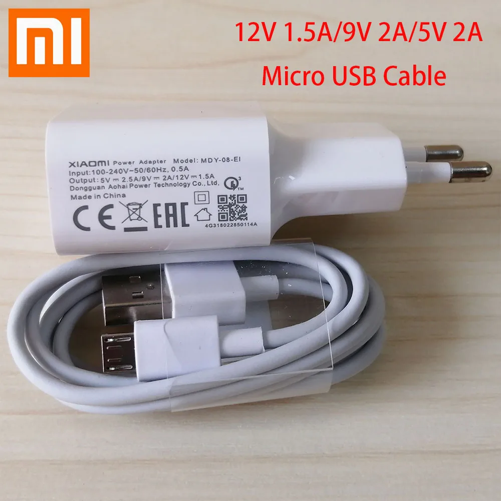 Оригинальный USB адаптер для быстрой зарядки XIAOMI 9 В/2A EU Micro кабель передачи данных