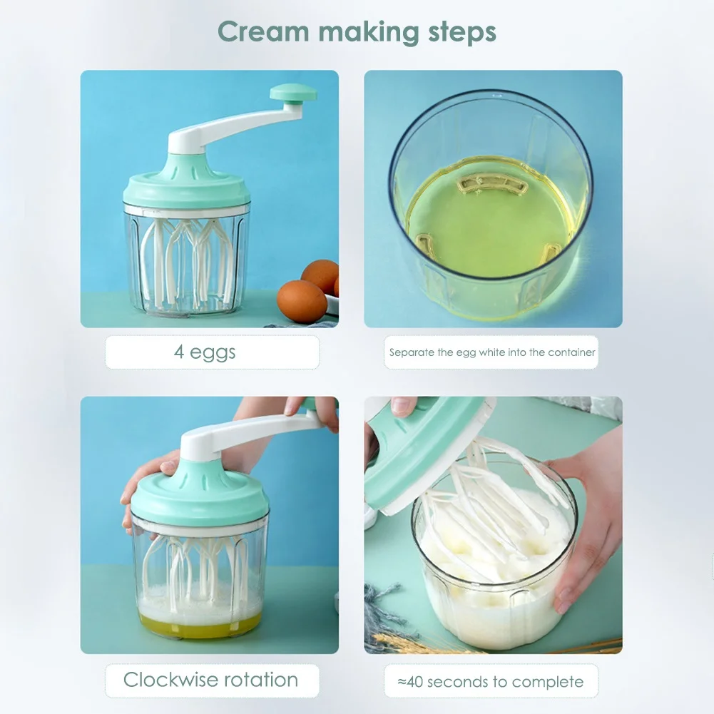 1200ml Manual Plastic Cream Egg Beater Hand Crank Fast Mixer Kitchen DIY Baking Made Tool | Дом и сад