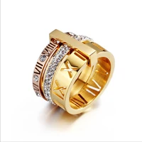 new arrival stainless steel gold assorted color roman numeral ring for women mothers day gift wholesale