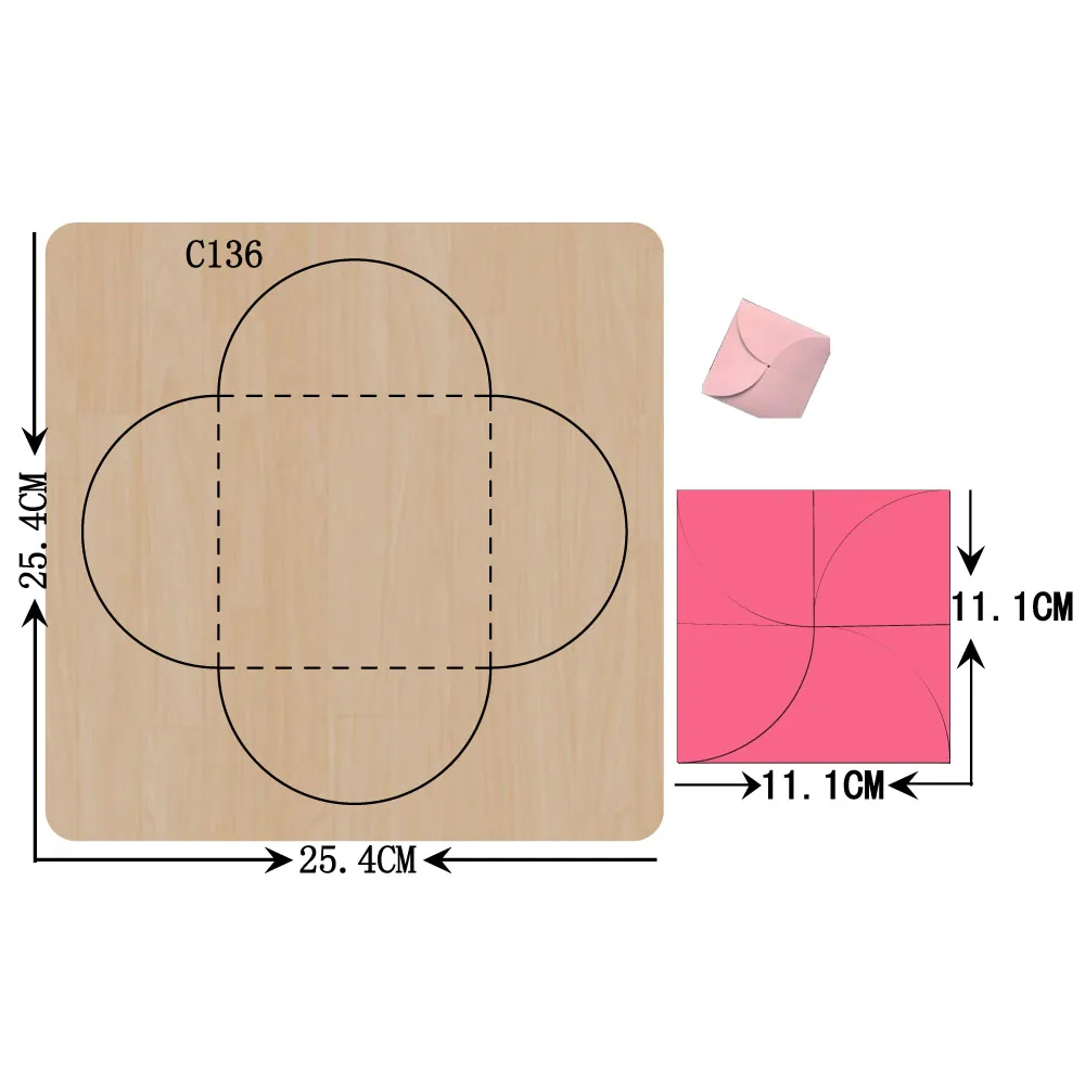

New Envelope, card Wooden die Scrapbooking C-136 Cutting Dies Compatible with most die cutting machines