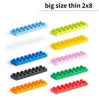 big size thin brick 2x8 10pcslot diy classic education building blocks compatible with large bricks toys for children