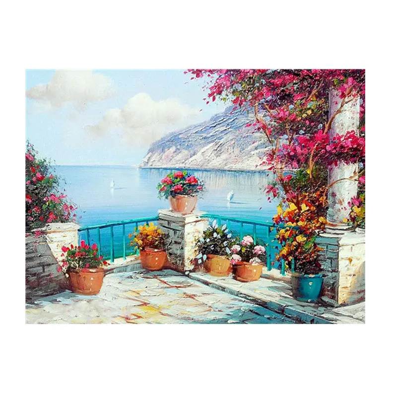 

Beach picture Landscape Adults Diy oil paint by Number Painting On Canvas Paint By Numbers Modern Home Living Room Decor