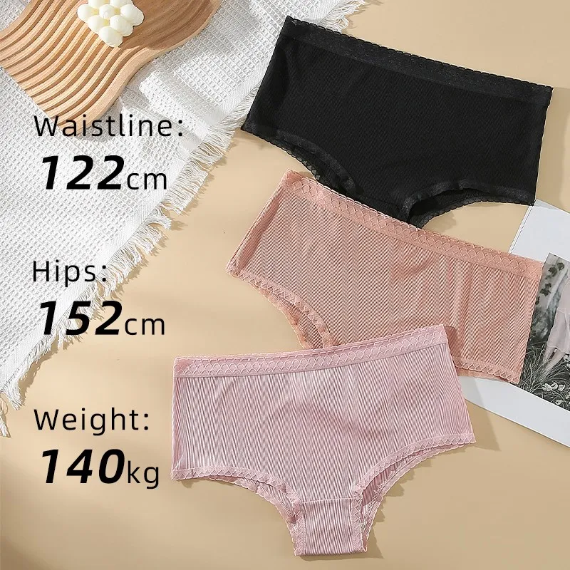 

3Pcs/Lot Women Briefs Comfortable Underwear Panties Sexy Low Waist Fashion Breathable Solid Color Breathable Panty Linger