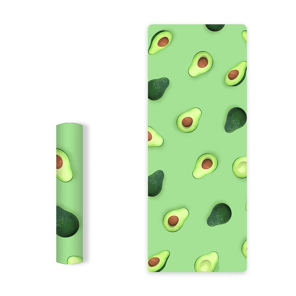 TPE цветной коврик для йоги с принтом пищевой серии не скользящий без запаха