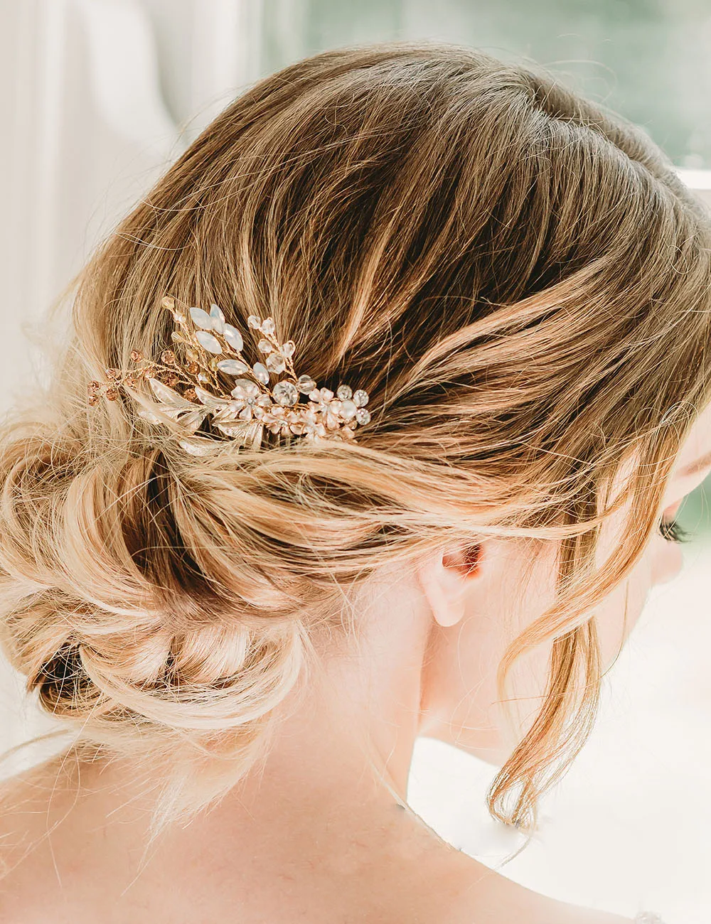 Стразы золотого цвета с кристаллом и опалом свадебная расческа для волос женские